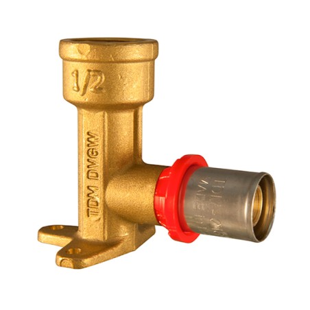TDM BRASS 16901216 Raccordo gomito femmina a staffa prolungato 1/2" x 16 x 2,0 16901216 1