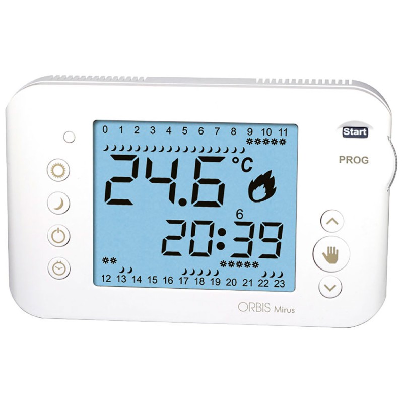 ORBIS OB324700 MIRUS Bianco cronotermostato digitale a batteria - programmazione settimanale OB324700 1