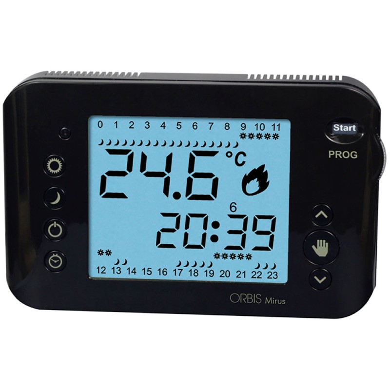 ORBIS OB324710 MIRUS Antracite cronotermostato digitale a batteria - programmazione settimanale OB324710 1
