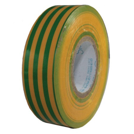 ORBIS OB550250 GV1925-13 nastro isolante giallo verde 19 mm x 25 m - PVC autoestinguente OB550250 1
