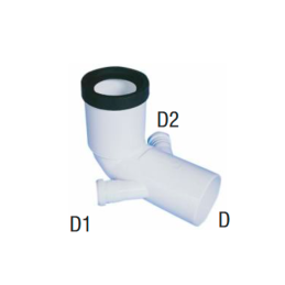 Curva prolungata WC 90° Ø90/50/50 in polipropilene bianco - BAMPI BSB090590 BSB090590 2