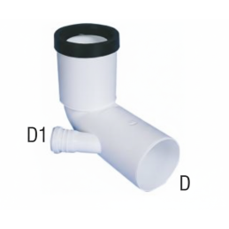 Curva prolungata WC 90° Ø90/50 in polipropilene bianco con attacco destro - BAMPI BSB09D590 BSB09D590 2