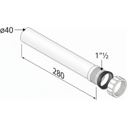 Prolunga dritta Ø40 mm in polipropilene per sifone lavabo - BAMPI SI230012 SI230012 2