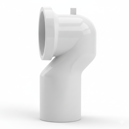 Curva WC a "collo di cigno" BTW 90° Ø 110 mm in PP bianco - BAMPI BCURWC11 BCURWC11 1