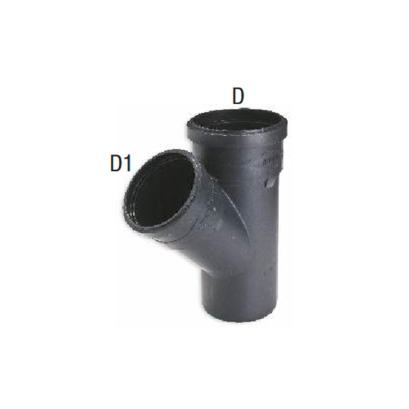 Braga USEA fonoassorbente in PP nero ad angolo 45° DN 125/125 - BAMPI US121245 US121245 1