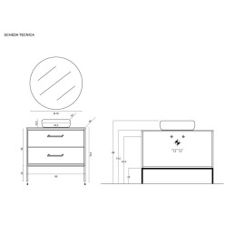 Venus Mobile Bagno Sospeso 80cm Verde Petrolio - Feridras 900390 900390 5