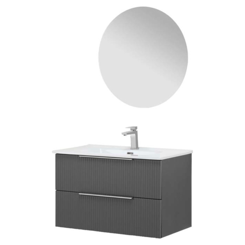 Burano Mobile Bagno Sospeso 80cm Grigio - Feridras 900420 900420 1