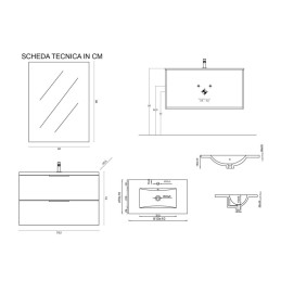 Rialto Mobile Bagno Sospeso 80cm Bianco - Feridras 900405 900405 2