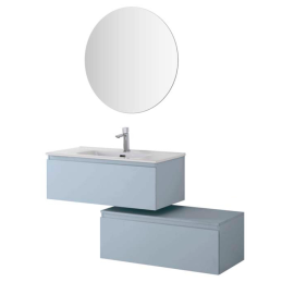 Light Mobile Bagno Sospeso 90cm Azzurro Polvere - Feridras 900503 900503 1