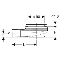Sifone doccia Geberit d90 altezza chiusura idraulica 30 mm - Geberit 150.581.00.1 150.581.00.1 4