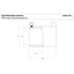 Manicotto elettrofusione PE100 40 mm PN16 - Fusamatic CBKHFA40 / dianflex 334-F300-040 334-F300-040 2