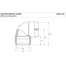 Gomito elettrofusione 90° PE100 40 mm PN16 - Fusamatic EBKHFA40X90 / dianflex 334-F304-040 334-F304-040 2