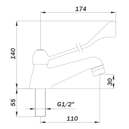 Rubinetto Collo Cigno a Leva Clinica G 1/2" - Idral 242-1011 242-1011 2