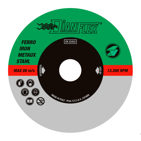 Disco da Taglio per Ferro e Inox Ø 115 mm - Dianflex 507-IDF-11510 507-IDF-11510 1