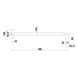 Braccio doccia per soffione attacchi 1/2"G - Paffoni ZSOF035ST ZSOF035ST 2