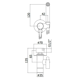 Doccetta igienica a incasso con miscelatore 1/2"G - Paffoni ZDUP110CR ZDUP110CR 2