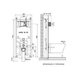 Sanitarblock S90 struttura per WC sospeso 6/3 l - OLI OL0885130 OL0885130 2
