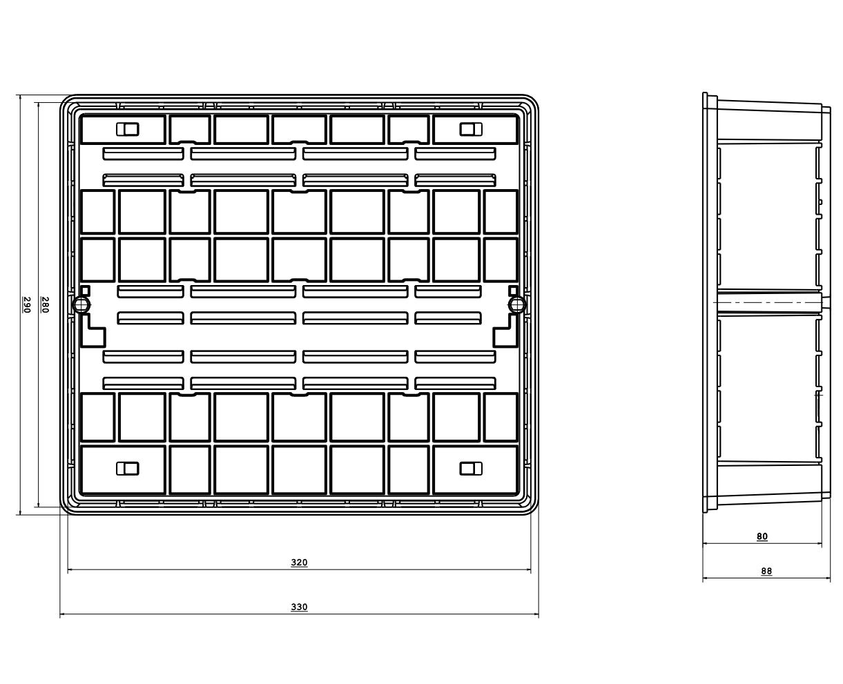 Specifiche tecniche della Cassetta per collettori TDM BRASS 1180320